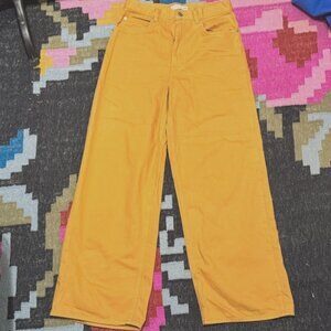 UNIQLO x MARNI 5-Pocket High Rise Baggy Denim Jeans, 100% Cotton, Mustard
